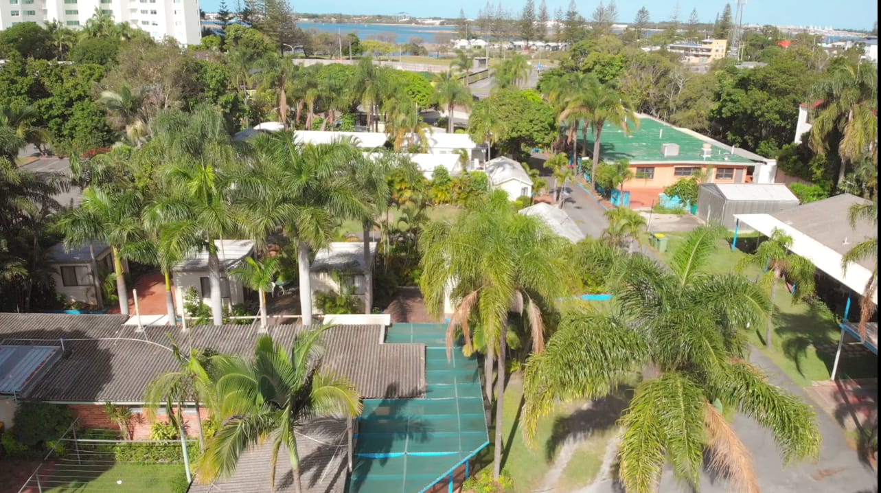 Southport Tourist Park Aerial Grounds Beside Loders Creek
